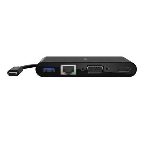 Belkin USB-C to Gigabit-Ethern. HDMI/VGA/USB-A-Adapter, black kabelis, vads