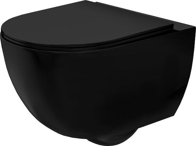 Miska WC Rea Rea Carlo Mini miska WC Rimless z deska wolnoopadajaca czarny mat REA-C8489 REA-C8489 (5902557355921)