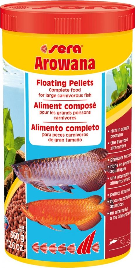 Sera Arowana 1.000 ml, granulat -pokarm podstawowy dra ryb drapieznych SE-00400 (4001942004008) zivju barība
