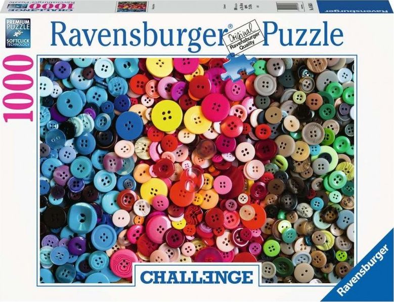 Ravensburger Puzzle 1000 pcs. Challange Colorful Buttons puzle, puzzle