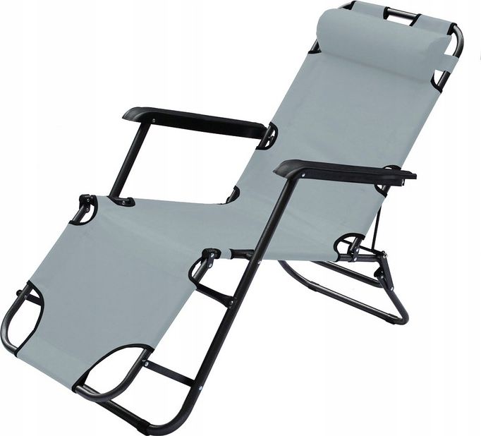 Royokamp Level multi-position armchair with headrest grey Dārza mēbeles