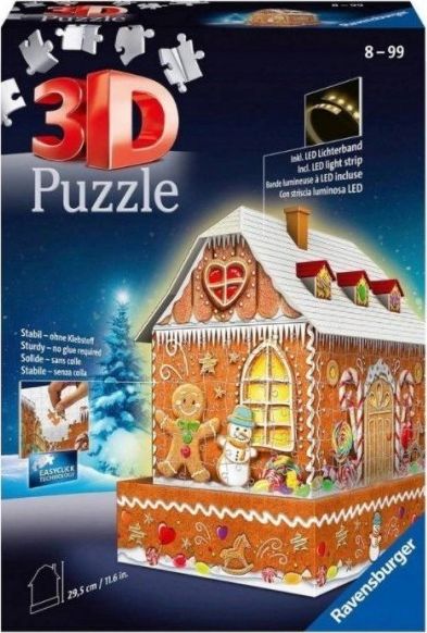 Ravensburger 3D puzzle gingerbread house at night 11237 galda spēle