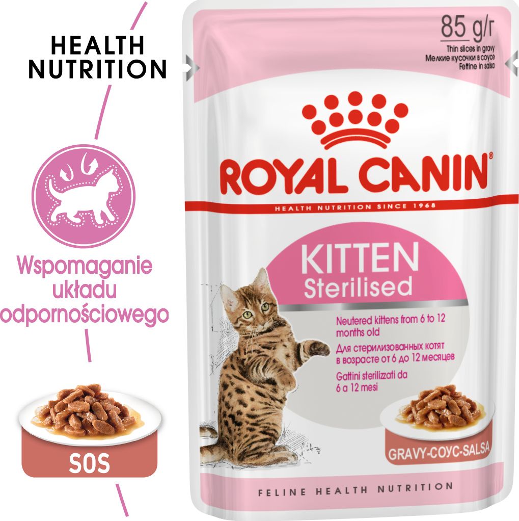 Royal ROYAL KOT sasz. 85g KITTEN STERILISED w sosie VAT013449 (9003579007129) kaķu barība