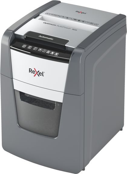 Rexel AutoFeed+ 90X automatic shredder, P-4, cuts confetti cut (4x28mm), 90 sheets, 34 litre bin papīra smalcinātājs
