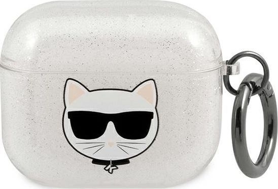 Karl Lagerfeld Etui ochronne KLA3UCHGS Glitter Choupette do AirPods 3 srebrne KLD577SLV (3666339009151)