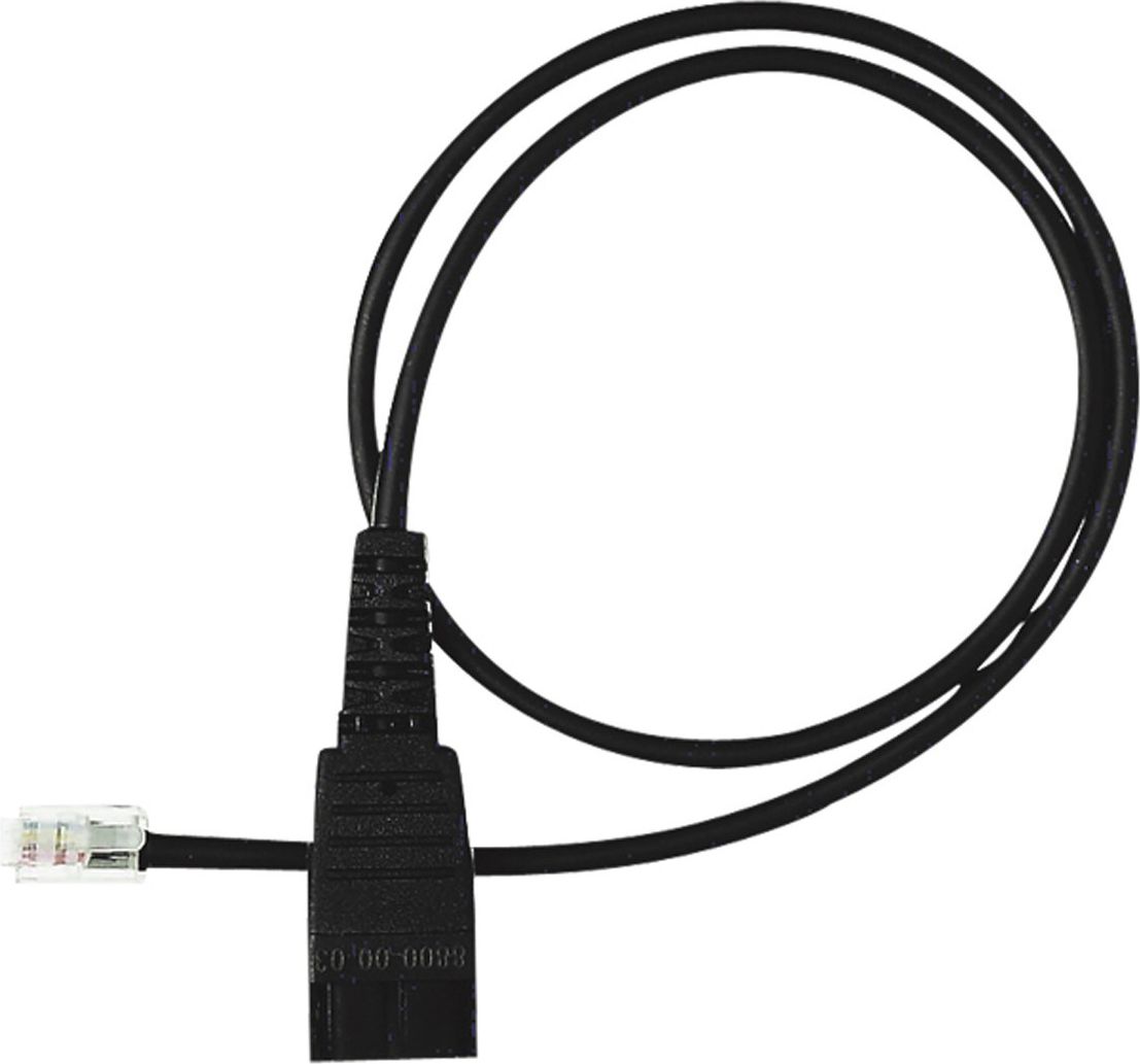 Jabra 8800-00-01 QD cord, straight, mod plug 0.5m - 4P plug: m-,r,r,m+ kabelis, vads