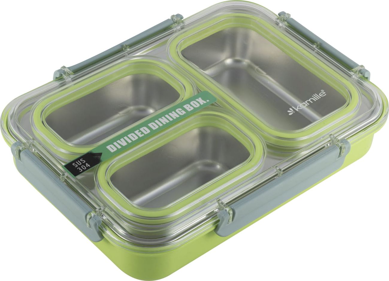 Kamille Lunch container, lunchbox with compartments for work and school Pārtikas uzglabāšanas piederumi
