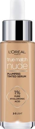 L'Oreal Paris True Match Serum Nude Plumping Tinted Serum serum in foundation 2-3 Light 30ml tonālais krēms