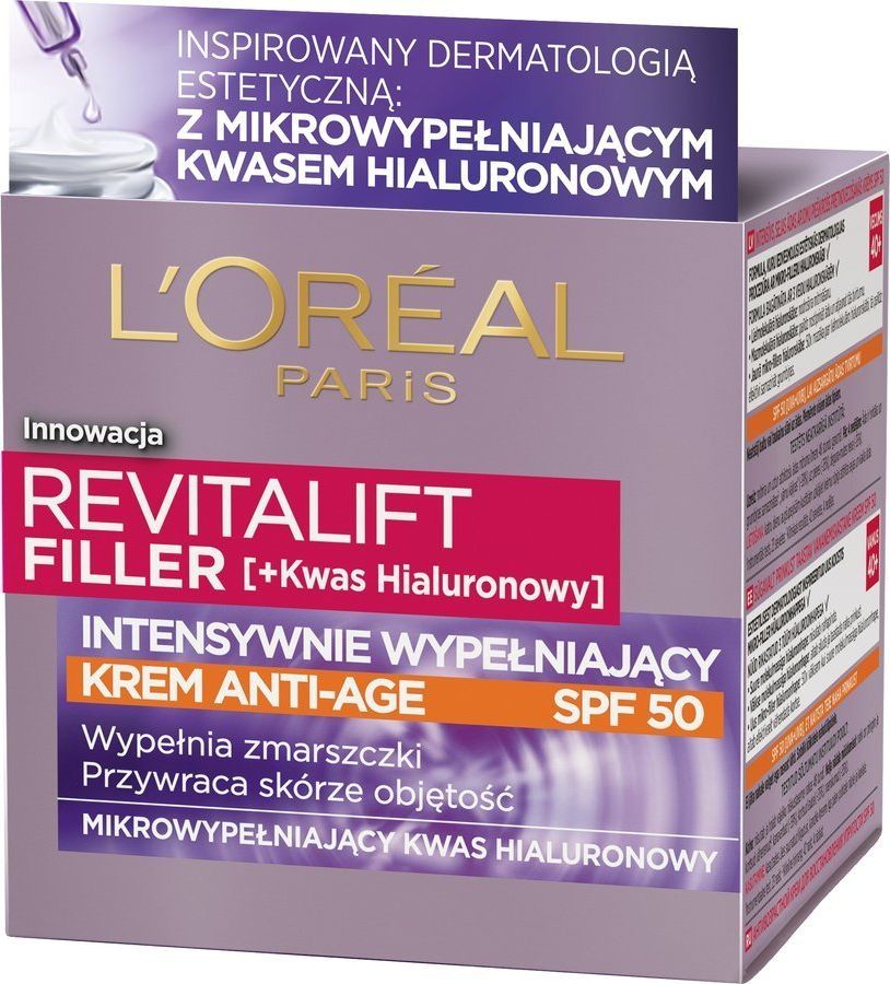 L'Oreal Paris loreal revitalift filler krem do twarzy z filtrem spf 50 wypelniajacy anti age 50ml 901031056 (3600523982721)