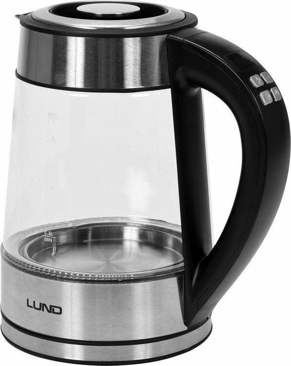 LUND ELECTRIC KETTLE GLASS LED 1.7L TEMPERATURE REGULATION T68173 Elektriskā Tējkanna