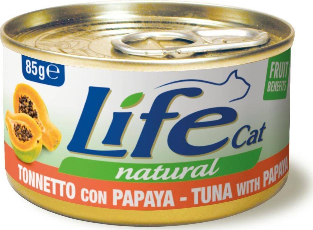 Life Pet Care LIFE CAT puszka 85g TUNA + PAPAYA 110136 (8034105422902) kaķu barība