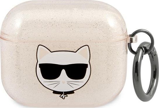 Karl Lagerfeld Etui ochronne KLA3UCHGD Glitter Choupette do AirPods 3 bezowe KLD574GLD (3666339009212)