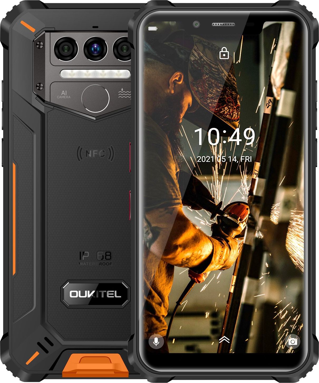Smartfon Oukitel WP9 6/128GB Dual SIM Czarno-pomaranczowy 8854140 Mobilais Telefons