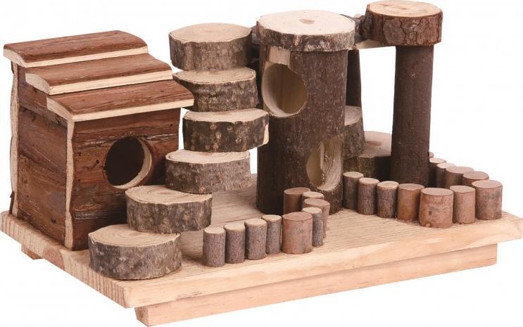 Panama Pet Miasteczko dla gryzoni, drewniane, 27x15,5x14cm PP-50040 (5904479500403) grauzējiem