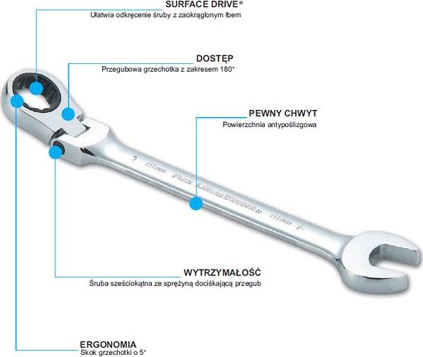 SATA SATA KLUCZ PLASKO-OCZKOWY 16mm Z GRZECHOTKA LAMANY GL46407 GL46407 (7891645090418)