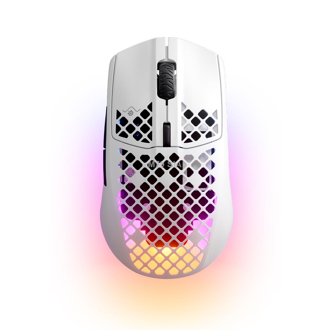 SteelSeries Gaming Mouse Aerox 3 Wireless (2022 Edition), Optical, RGB LED light, Snow, Wireless Datora pele