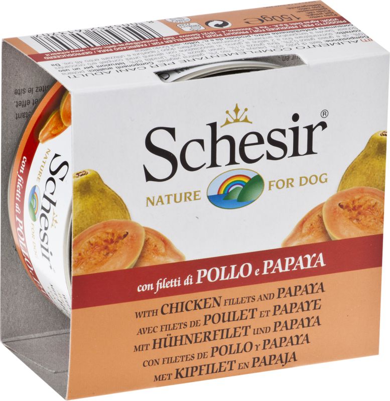 Schesir Schesir Kurczak i papaja - 150g VAT003188 (8005852613707) barība suņiem