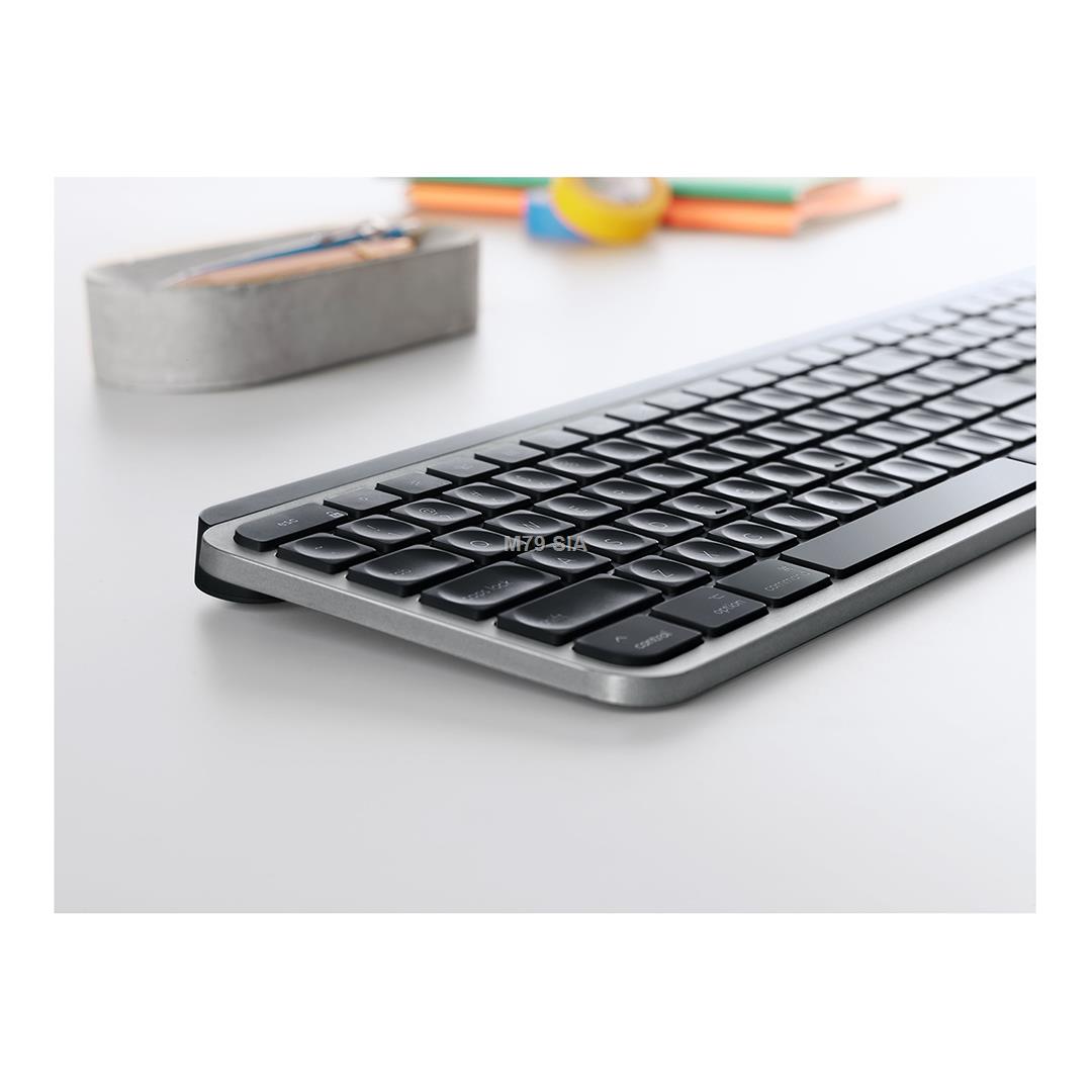 Logitech MX Keys for Mac keyboard RF Wireless + Bluetooth QWERTY Pan Nordic Aluminium, Black klaviatūra