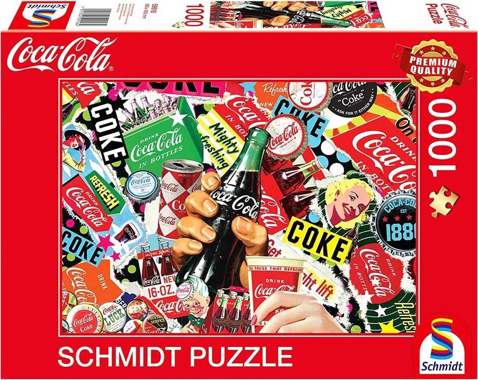 Schmidt Spiele Puzzle PQ 1000 Coca-Cola Reklama G3 439647 (4001504599164) puzle, puzzle