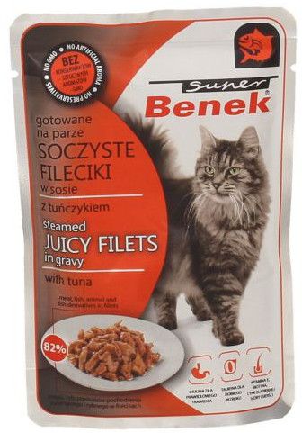 Super Benek Super Benek Saszetka Filet W Sosie Z Tunczykiem 85g VAT009777 (5905397018698) kaķu barība
