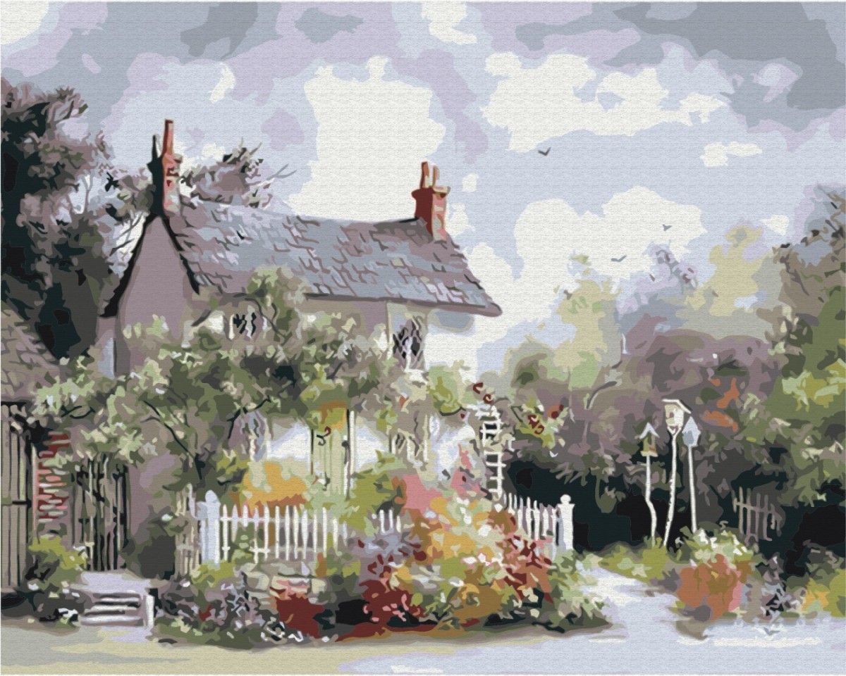 Picture Paint it! Painting by numbers Charming cottage galda spēle
