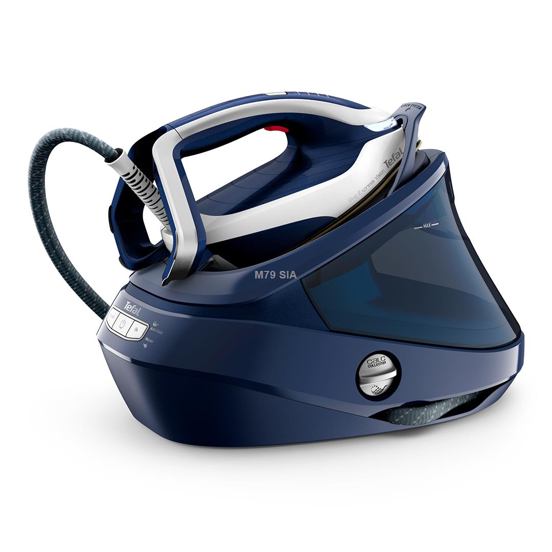 Tefal Pro Express Vision GV9812E0 steam ironing station 3000 W 1.1 L Durilium AirGlide Autoclean soleplate Blue, White Gludeklis