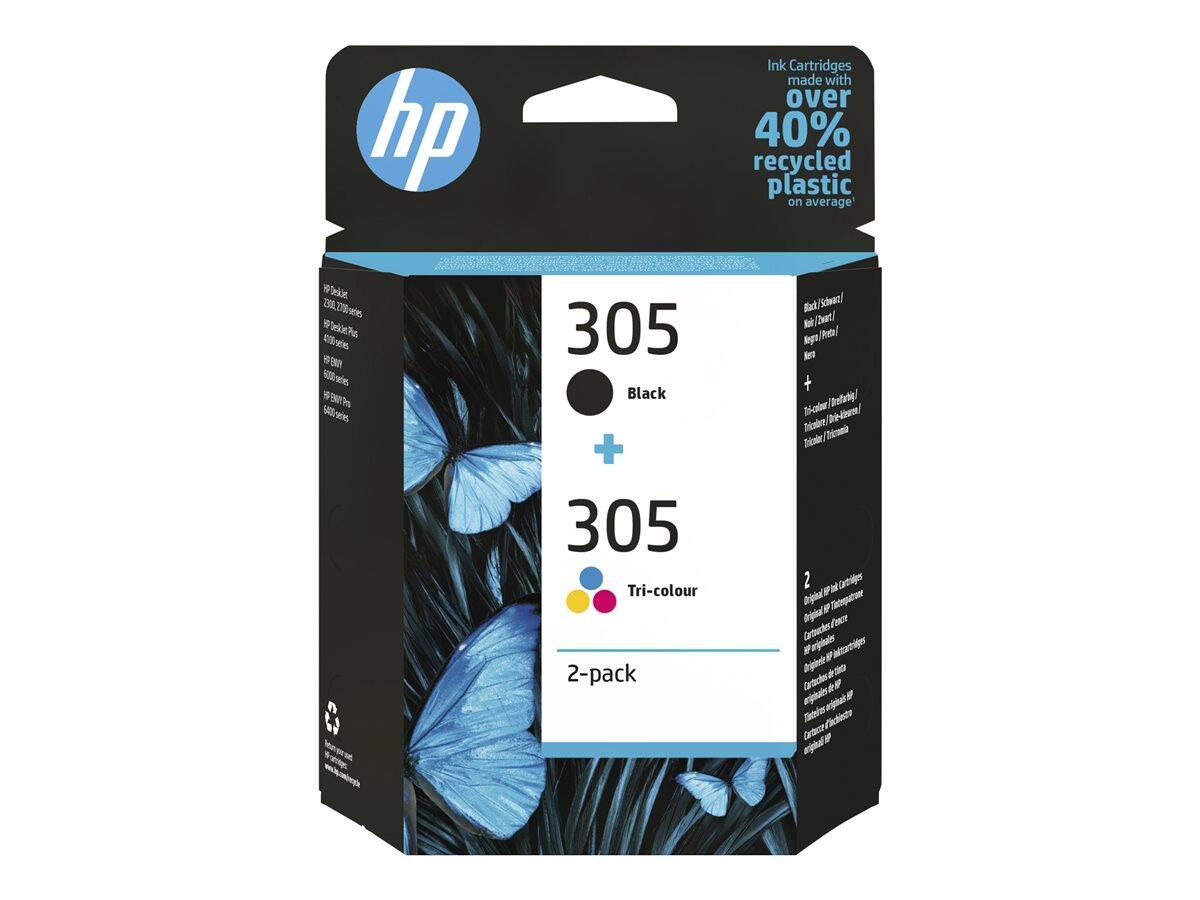 HP 305 - 2-pack - black, color (cyan, magenta, yellow) - original - ink cartridge kārtridžs