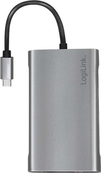 LogiLink Dockingstation USB 3.2 Gen1,USB-C, 10-Port,PD,silb. dock stacijas HDD adapteri