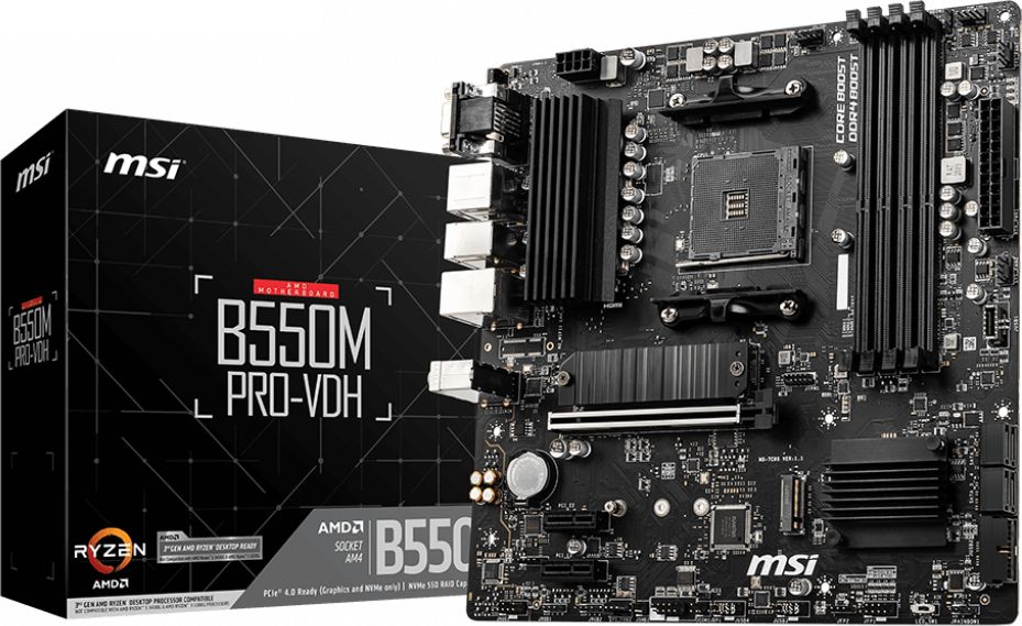 B550M PRO-VDH AM4 4DDR4 HDMI/DP/VGA mATX pamatplate, mātesplate