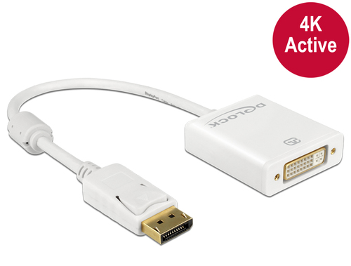 Delock Adapter Displayport 1.2 male > DVI female 4K Active white karte