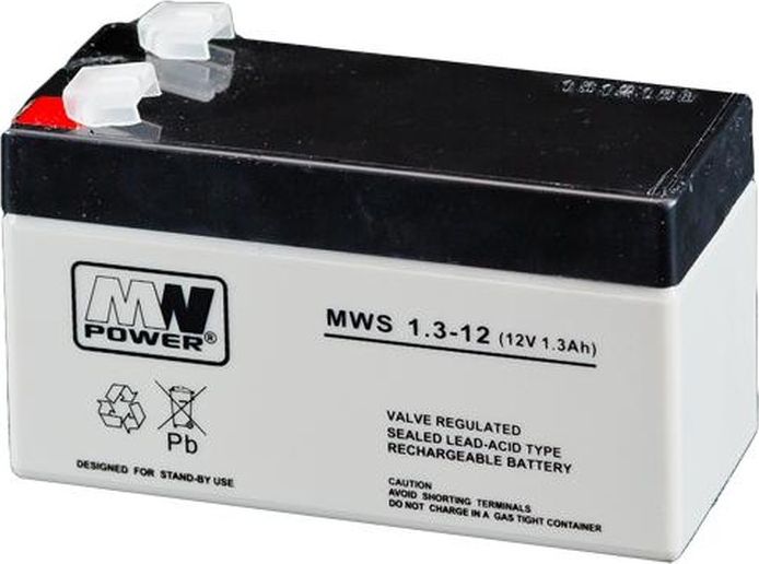 MW Power Pb 12V 1.3Ah bezobslugowy (waga 0.57kg, max. prad lad. 0.3A) MWS/12V-1.3AH (5902135117279)