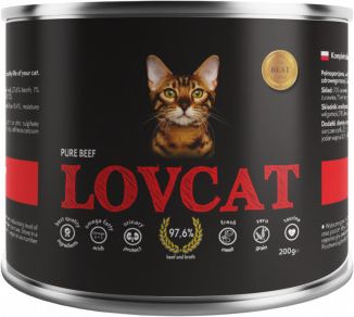 LOVCAT LOVCAT Pure BEEF Wolowina - 400g VAT016340 (5903178747096) kaķu barība