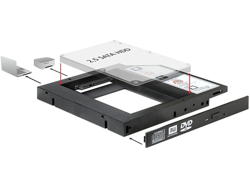 Delock Slim SATA 5.25 Installation Frame for 1 x 2.5 SATA HDD piederumi cietajiem diskiem HDD