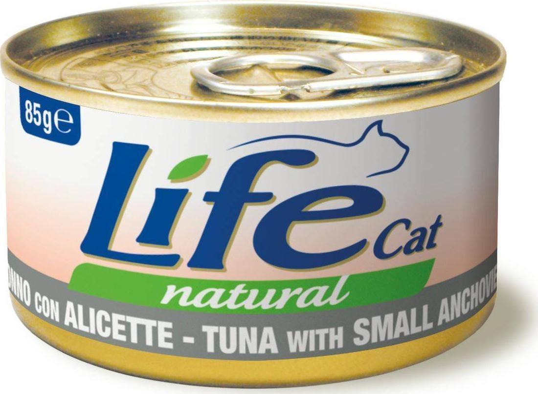 Life Pet Care LIFE CAT pusz.85g TUNA + SMALL ANCHOVIES WHITEBAITS/SZPROTKA/24 110114 (8034105422513) kaķu barība