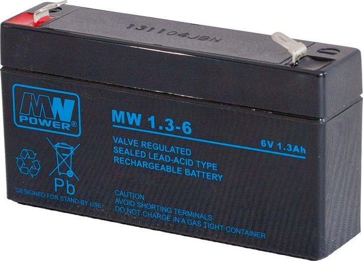 MPL MW POWER MW 1.3-6 UPS battery Lead-acid accumulator AGM Maintenance-free 6 V 1,3 Ah Black Baterija