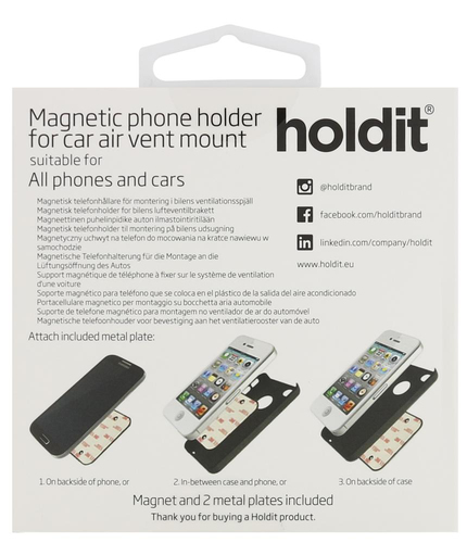 Holdit car holder Vent  Button magnetic Selfie Stick