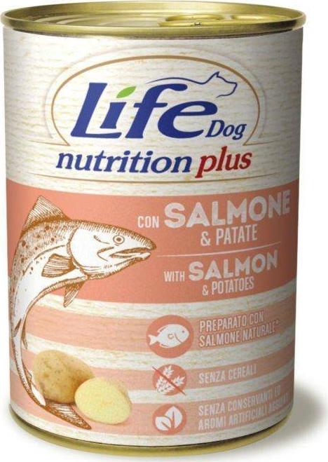 Life Pet Care LIFE DOG pusz.400g SALMON + POTATOES /24 200.4 (8034105423114) barība suņiem