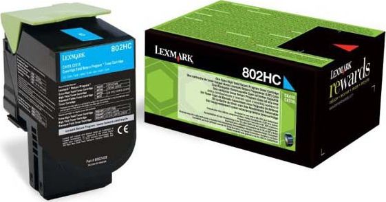 Lexmark 80x Cyan Toner Cartridge High Return (3K) toneris