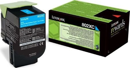 Toner Lexmark 802XC cyan | return | 4000 pgs | CX510de / CX510dhe / CX510dthe toneris