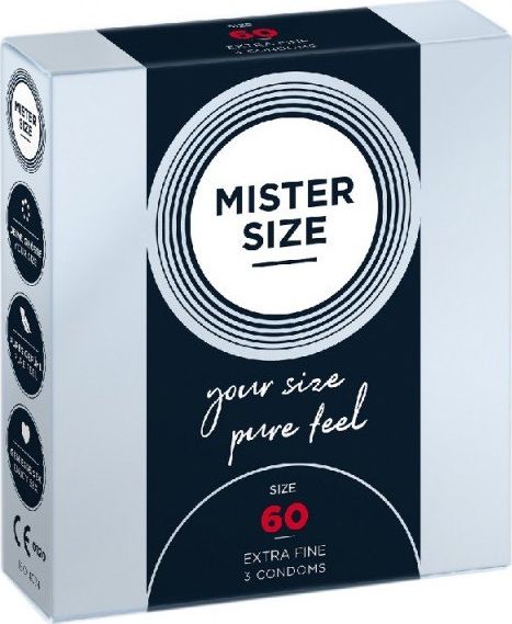 Mister Size Mister Size Condoms prezerwatywy dopasowane do rozmiaru 60mm 3szt. 4260605480133 (4260605480133)