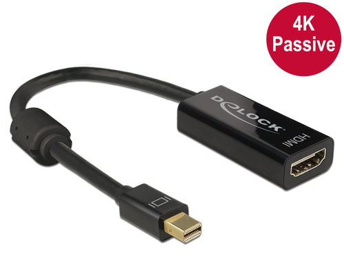 Delock Adapter mini Displayport 1.2 male > HDMI female 4K Passive black karte