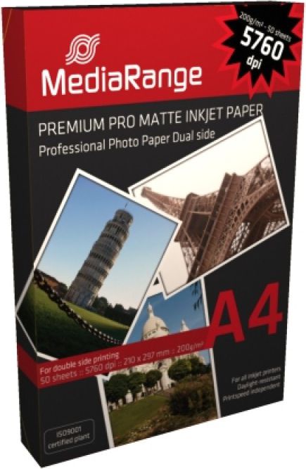 MediaRange Papier fotograficzny do drukarki A4 (MRINK102) MRINK102 (4260057125910) foto papīrs