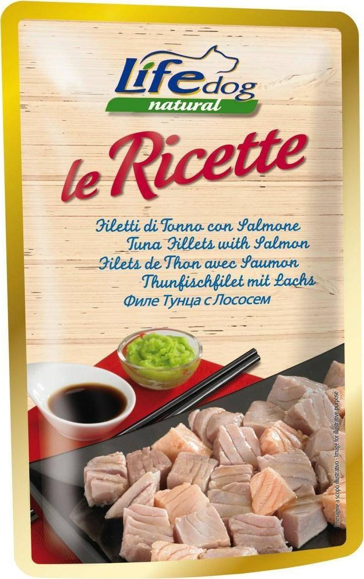 Life Pet Care LIFE DOG sasz.95g TUNA + SALMON LE RICETTE /30 20044 (8034105422049) barība suņiem