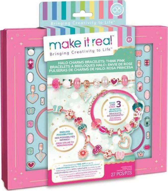 Make it real Halo Charms Pink bracelet making kit