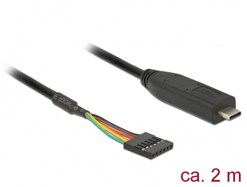 DELOCK Konverter USB/C 2.0 St > LVTTL 3.3V 6Pin 2.0m tīkla iekārta