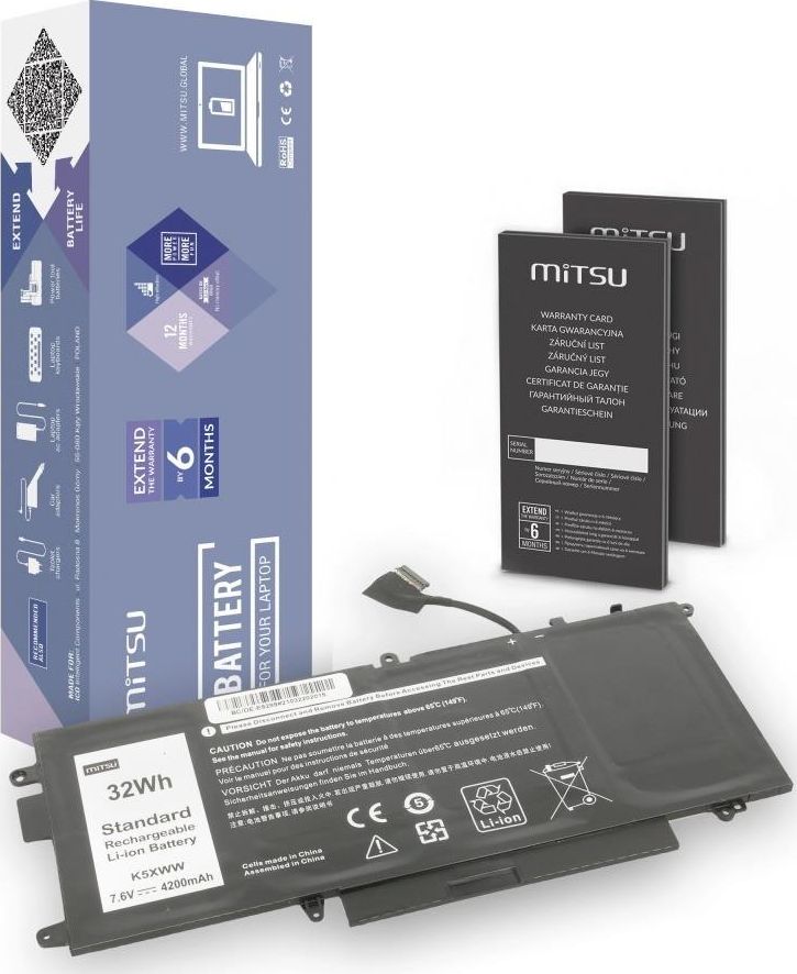 MITSU BATTERY BC/DE-E5289 (4200 mAh (32 Wh) 7.6V (7.4) 4 cells Li-Ion akumulators, baterija portatīvajiem datoriem