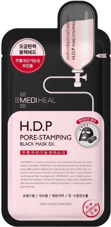 MEDIHEAL H.D.P Pore-Stamping Black Mask EX czarna maska oczysczajaca pory 25ml 8809470122494 (8809470122494)