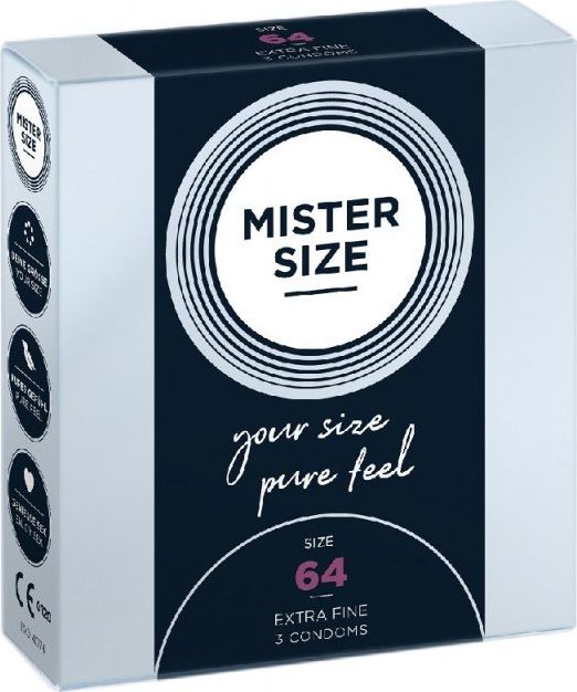 Mister Size Mister Size Condoms prezerwatywy dopasowane do rozmiaru 64mm 3szt. 4260605480164 (4260605480164)