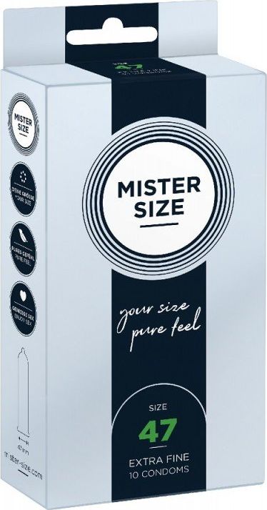 Mister Size Prezerwatywy dopasowane do rozmiaru 47mm 10 szt. 4260605480027 (4260605480027)