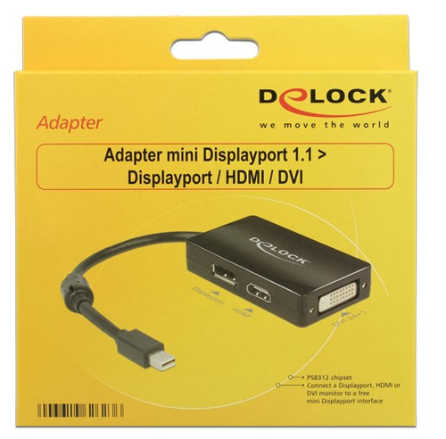 Displayport Adapter Delock mini DP -> DP/HDMI/DVI(24+1) sw